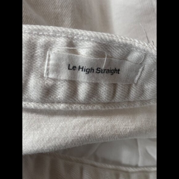 Frame Jeans 30 Womens White Le High Straight Denim Frayed Belted - Picture 8 of 9